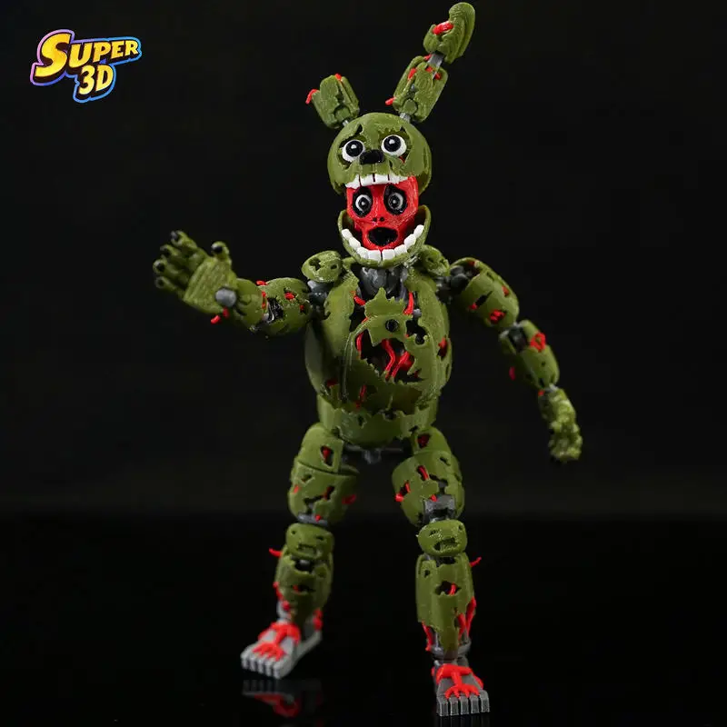 16cm 9l3d Printed Fnaf Freddy Fazbear'S Pizza Springtrap Toys Action Figures Anime Model Lucky13 Dummy13 Titan13 Ornaments Gifts