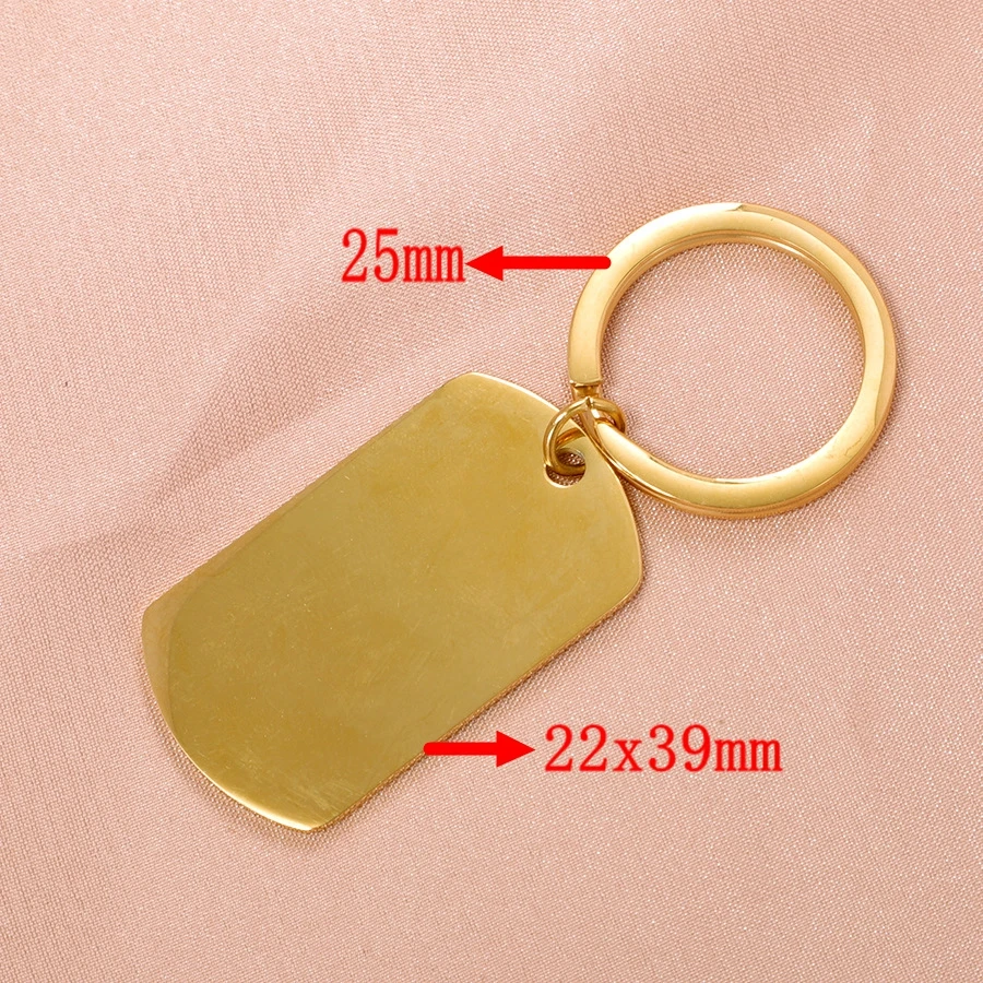 

10Pcs/Lot Mirror Polished Stainless Steel Key Chain Hanging Rectangle Round Blank Bar Pendant Keyring