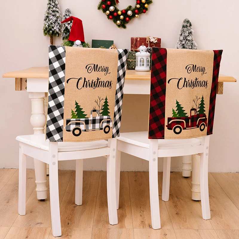 1Pc Christmas XmasStretch Banquet Chair Cover Santa Party DiningRoom Seat Decor For Kitchen Xmas Decoration