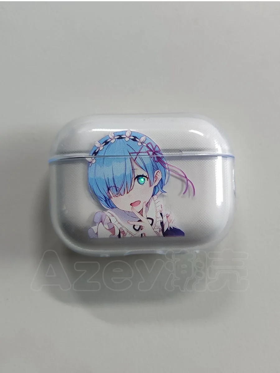 Étui en silicone pour AirPods4 Pro 1 2 3, étui transparent pour écouteurs Bluetooth, dessin animé japonais mignon Rem Re Zero Lovely Girl