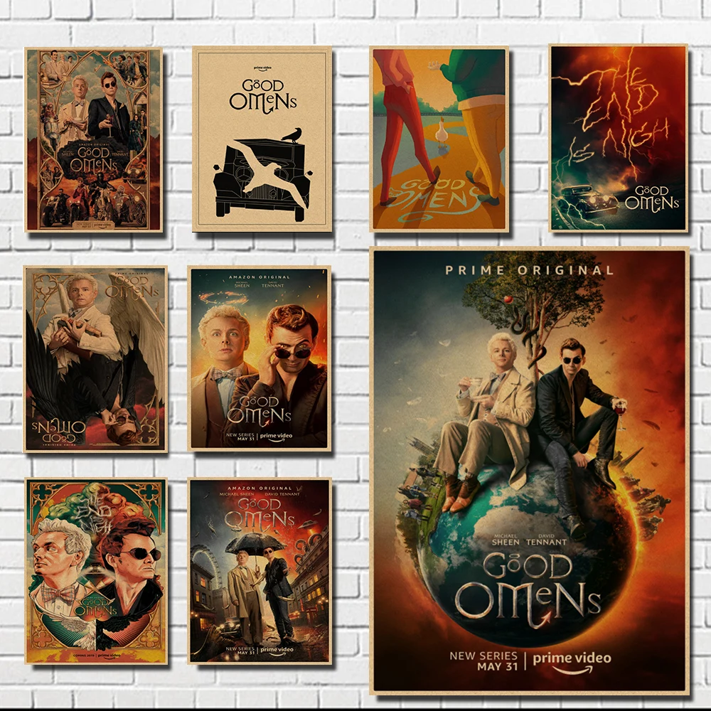 TV Good Omens Series Show Poster No Framed Poster Kraft Club Bar Paper Vintage Poster Wall Art Painting Bedroom Study Stickers