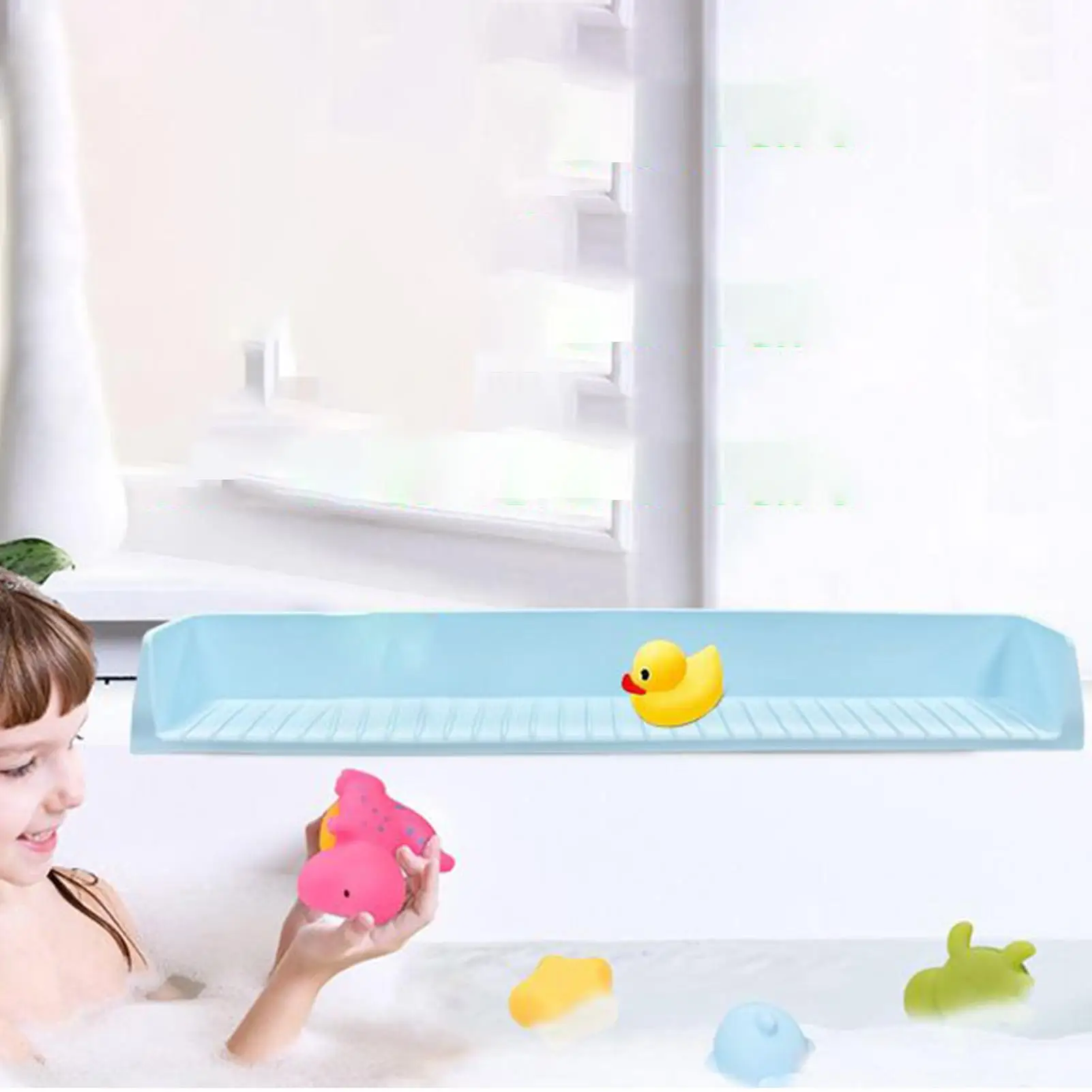 

Bathtub Splash Guard Silicone Tub Water Shelter Suction Cup Bathtub Splash Guard Kids Toys Organizer For Shower Desk Bathroom