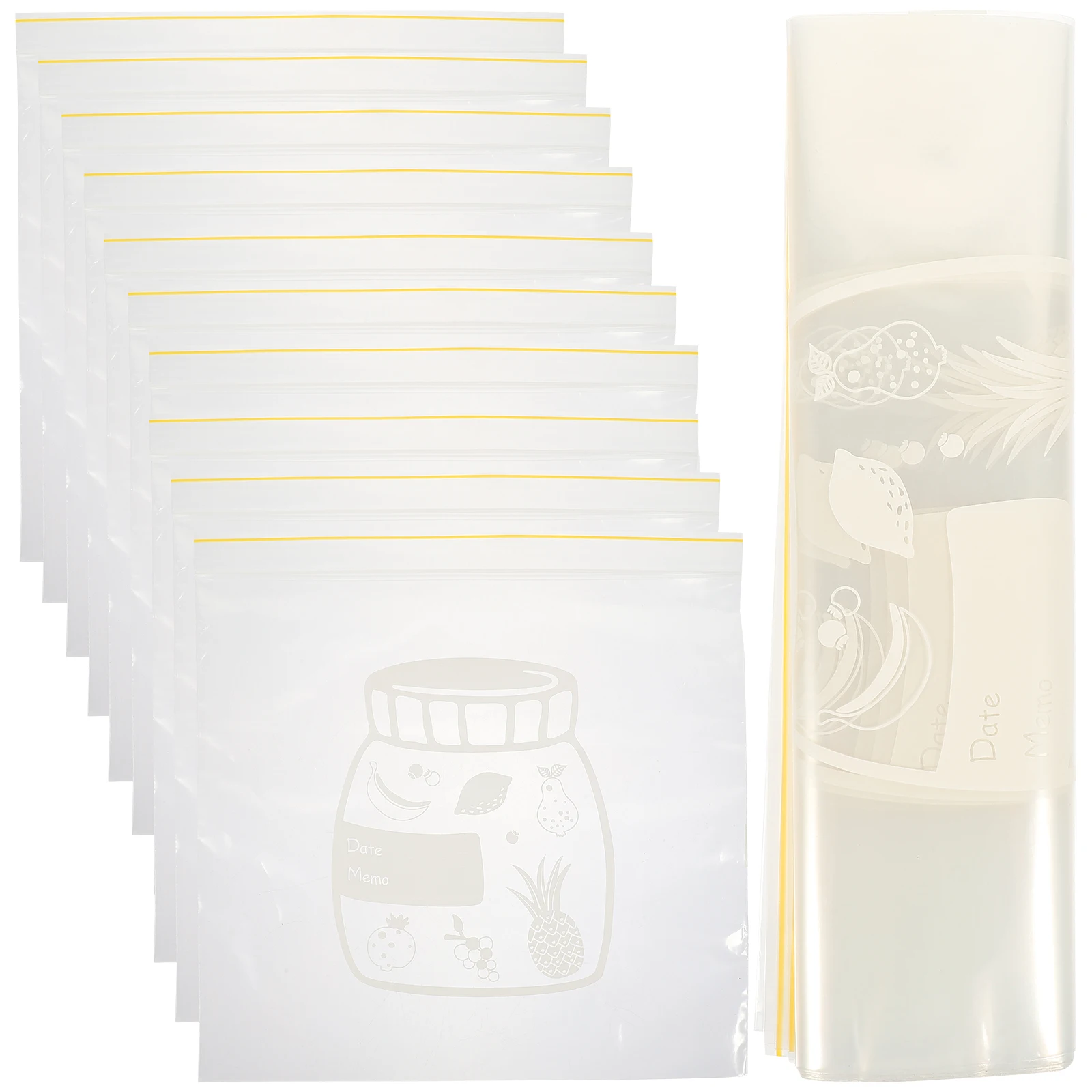 

20pcs Self Sealing Food Storage Bags Fresh Keeping Vegetable Fridge Bags Reusable Thickened PE Material Safe Healthy