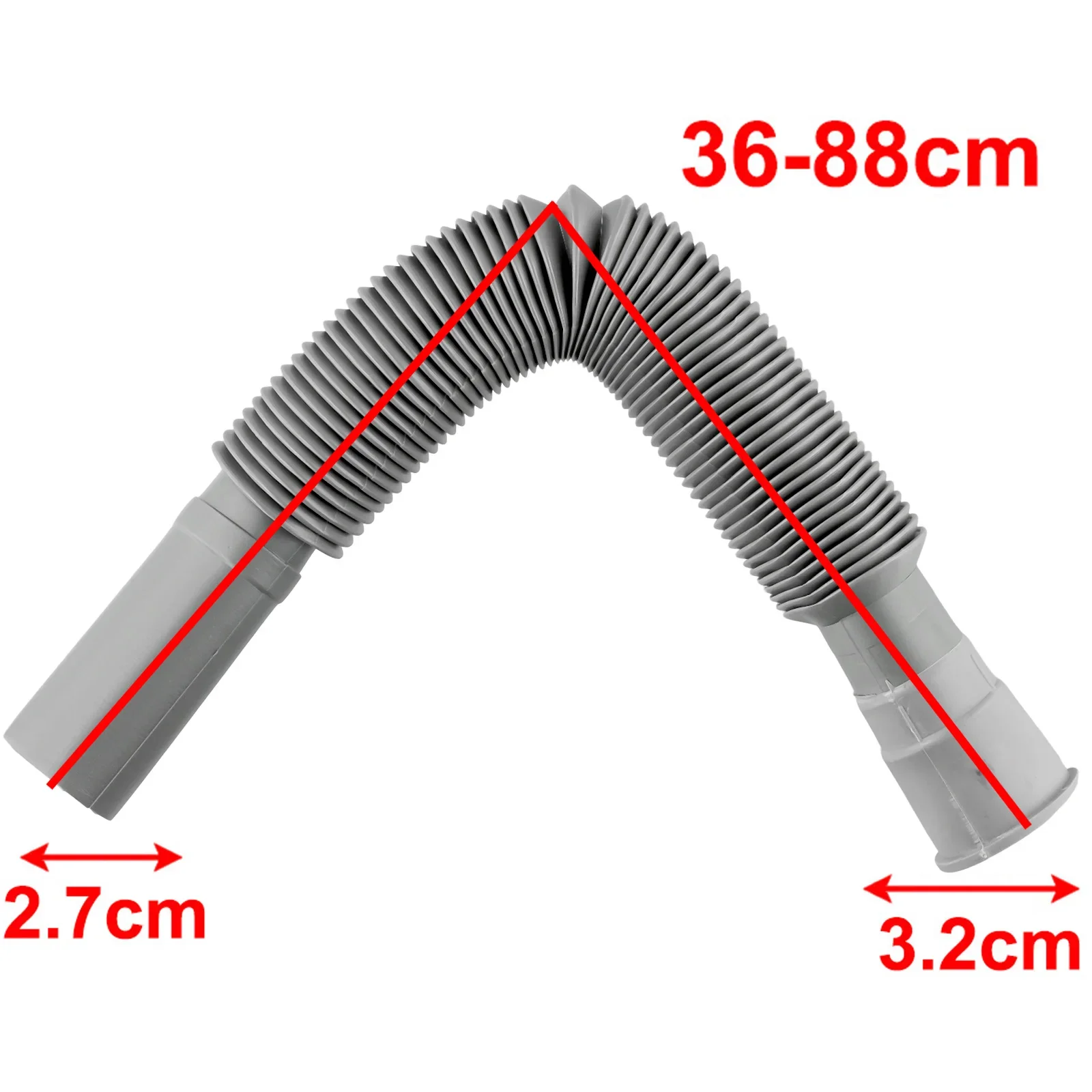 Water Drain Hose Pipe Basin Strainer Sink Extension Drain Gray 80cm Washbowl Home Universal Bathroom Plastic Tubing