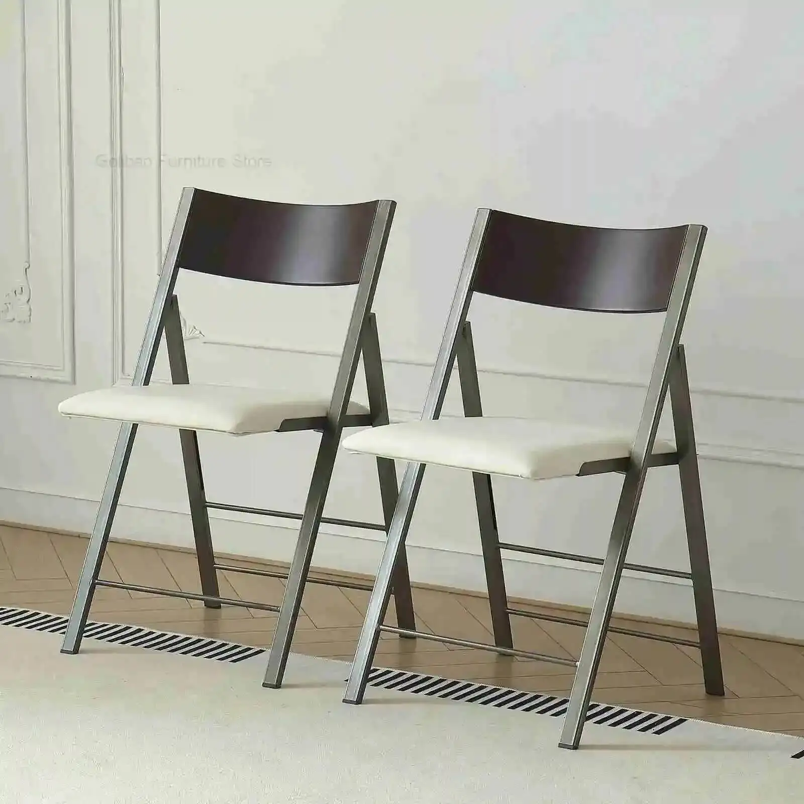 Suitable Chair Space Saving Iron Folding Dining for Home Office Event Party 198LB Weight Capacity 2 Chairs