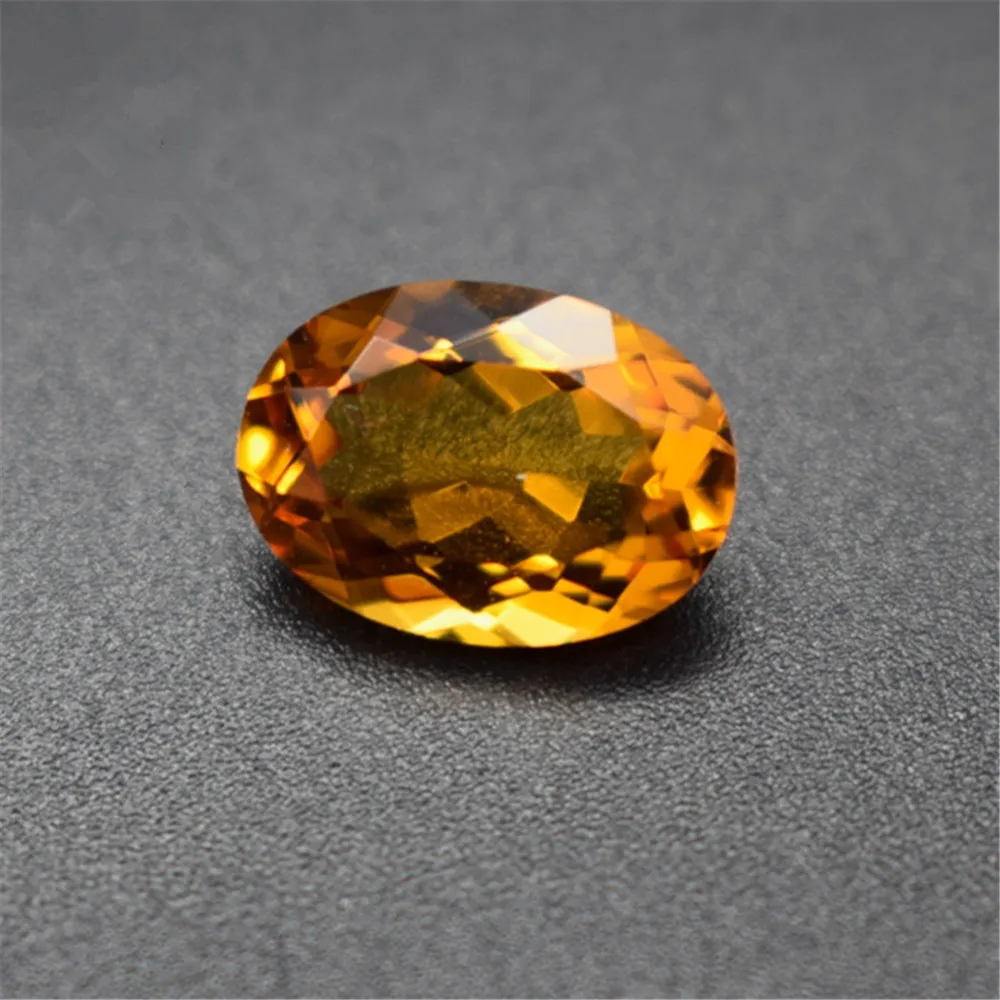 Citrine Oval Faceted Gemstone Egg Shape Cultured Citrine Gem Multiple Sizes to Choose C28Q