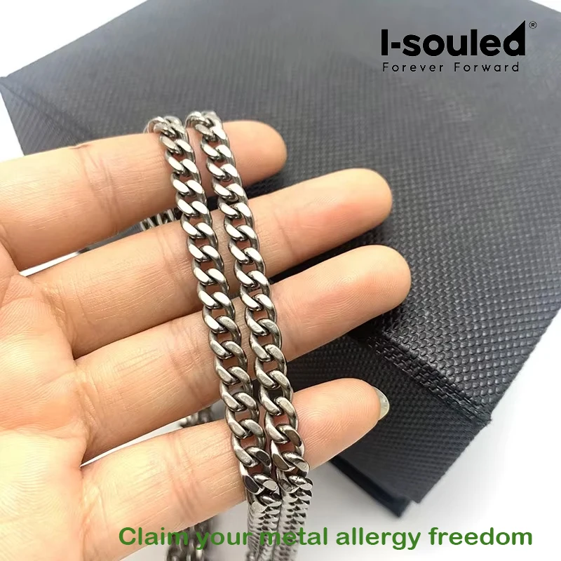 Hypoallergenic Pure Titanium Necklace Lightweight Jewelry Gift for Sensitive Skin