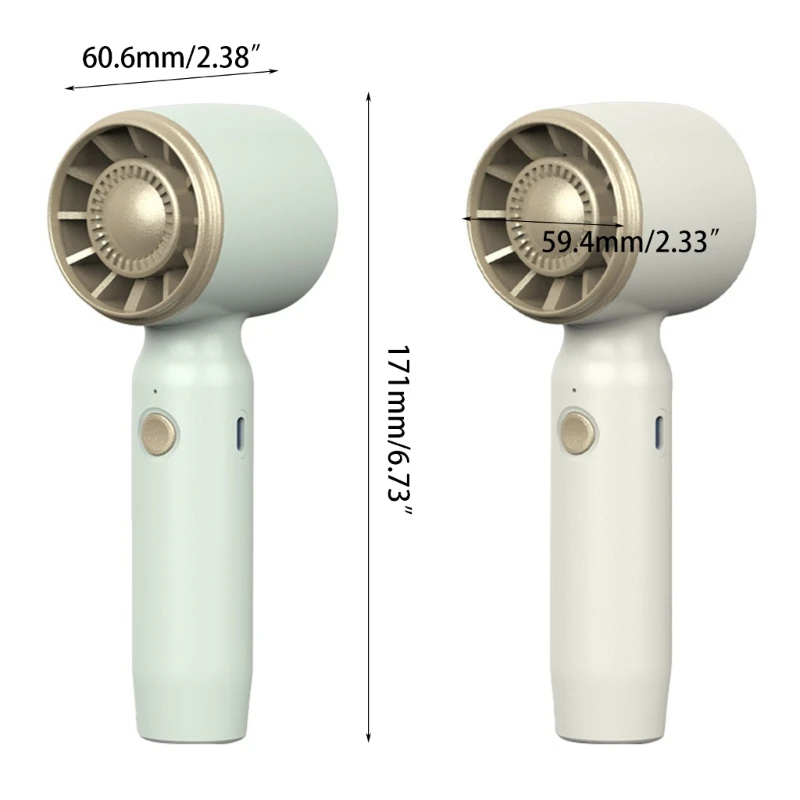 Ventilador portátil M2EE Ventilador portátil poderoso recarregável 3 velocidades Ventilador portátil pequeno