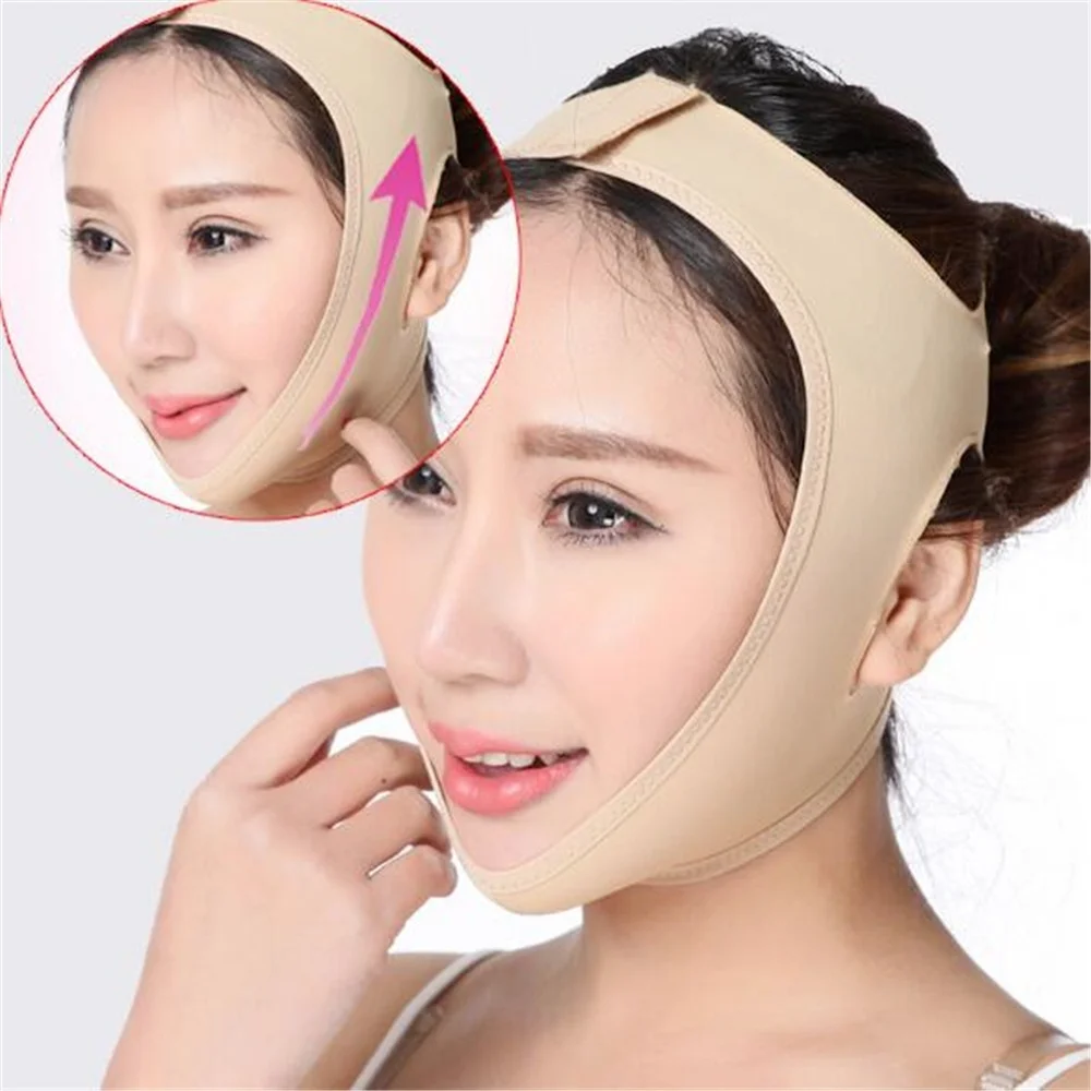 

Elastic Face Slimming Bandage V Line Face Shaper Women Chin Cheek Lift Up Belt Facial Massager Strap Face Skin Care Tools Beauty