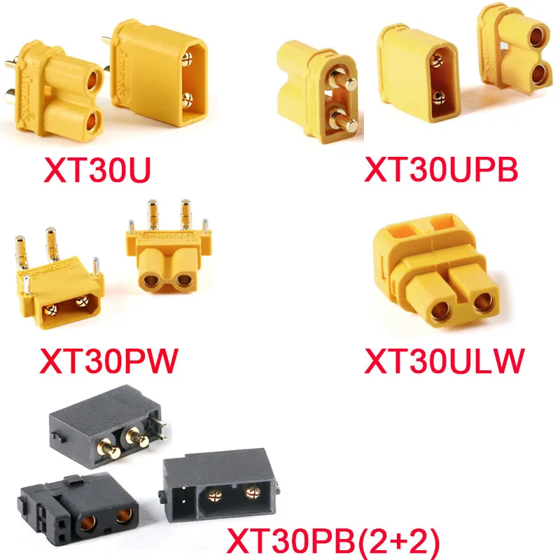 1-10Pcs XT30 Mini Drone Power Battery Connector XT30U-M-F/XT30PW-M-F/XT30UPB-M-F/XT30ULW-F/XT30PB(2+2)-F/XT30(2+2)