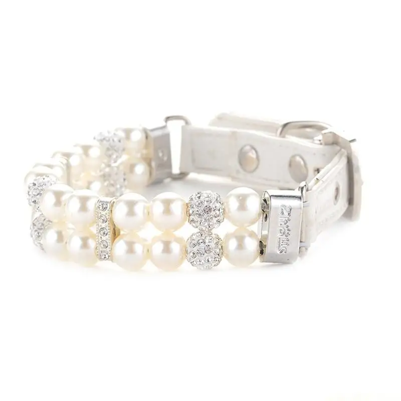 QX2E Ultra-flashing Rhinestones Dog Collar for Wedding for Small Girl Dogs