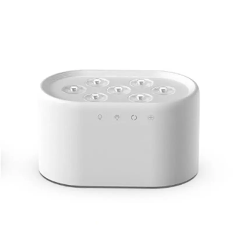 Difusor de chama de controle inteligente, umidificador de streamer de 7 furos com iluminação dinâmica para quarto de mesa