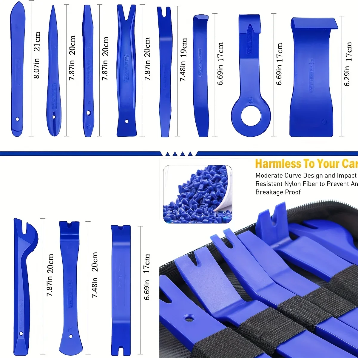 19Pcs Trim Removal Tool Set & Clip Plier Upholstery Remover Nylon Car Panel Removal Set with Portable Storage Bag