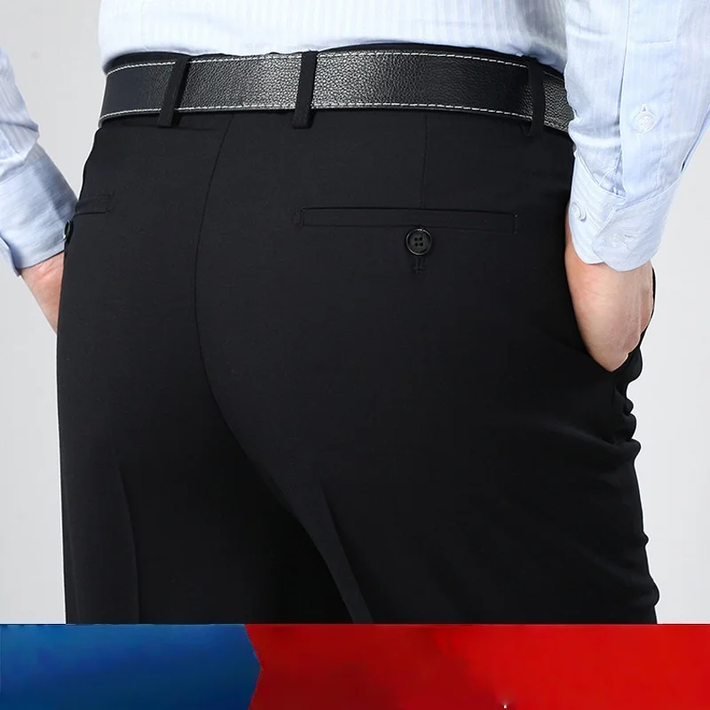 Hoge Taille Zijde Dunne Pak Broek Mannen Dubbele Geplooide Zomerjurk Broek Voor Mannelijke Formele Broek Zakelijke Maat 29-50 52 54 56