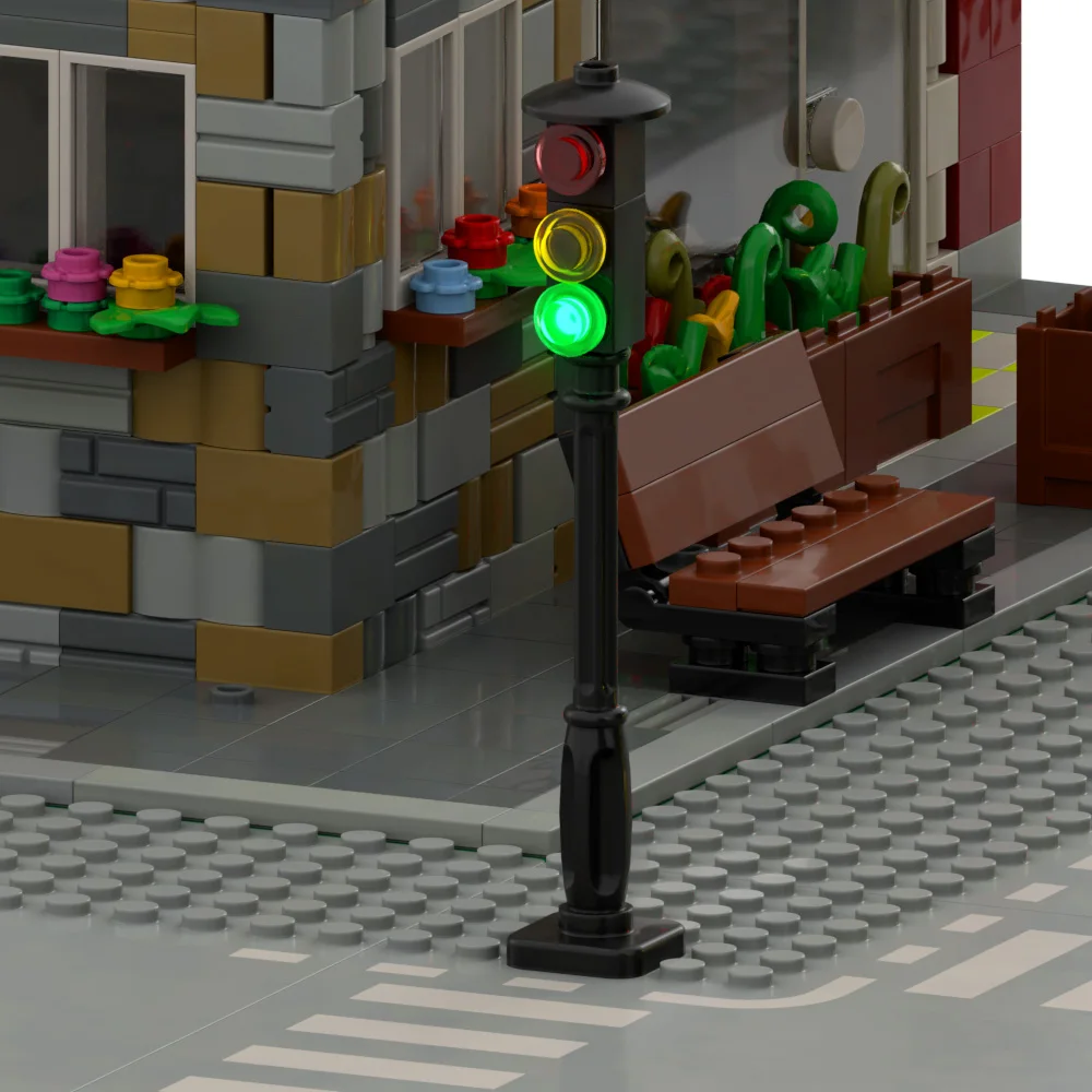 2PCS Building Block Parts Traffic Lights Moc Flashes Automatically Simulation Brick Blocks Led Combination Toys