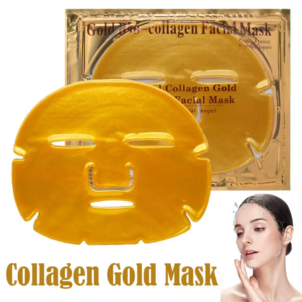 1 buah masker wajah Bio Collagen emas SPA Kristal Kolagen 24k Gold kecantikan antikeriput pemutih lembar pelembab untuk F Y6H7