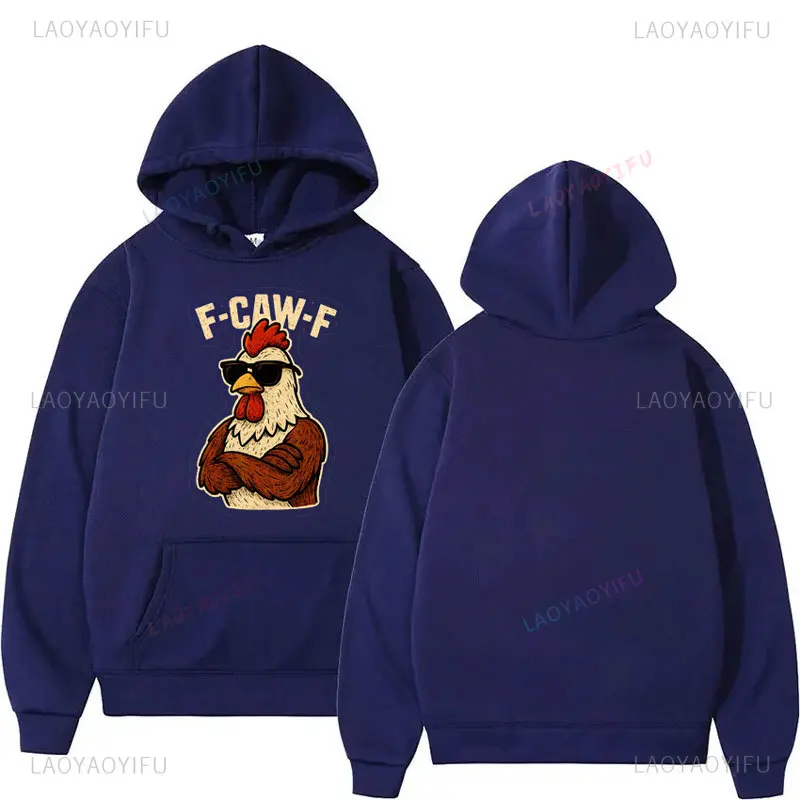 

Fun F Caw F Chicken Theme Theme Graphic Men's Women's Comfortable Long Sleeve Loose Fashion Autumn Streetwear Pullovers
