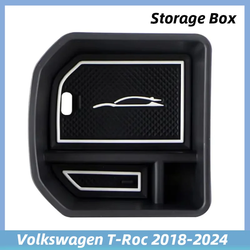 

Car Center Armrest Storage Box for VW T-Roc Troc 2018 2019 2020 2021 2022 2023 2024 Console Organizer Case Container Accessories