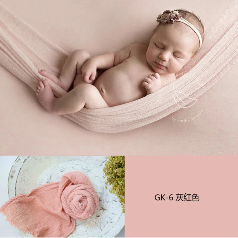 Newborn Basket Photography Props Soft Cotton Gauze Baby Swaddle Blanket Infant Studio Photo Seersucker Wrap Backdrop Accessories