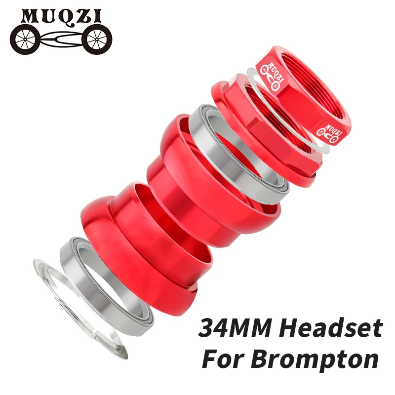 Muqzi Folding Bike Headset Bmx 34Mm Integrated Steering Column Cups Fork Bearing Press Cycling For Brompton Mtb Bicycle