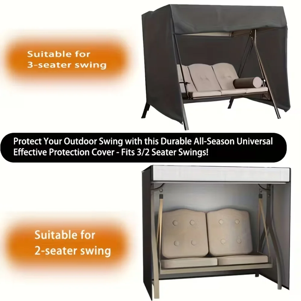 All Season Outdoor Swing Cover 210D Oxford Waterproof Anti UV Dust Wind Resistant Anti-fading Garden Rocking Chair Protective Co