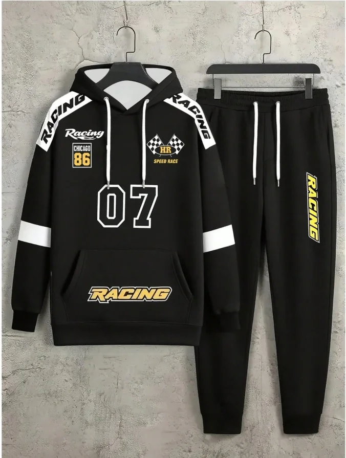 

2025 Winter and Autumn Hot Sale New 3D Printed Sweatpants and Hoodie Set Sportswear Men's Clothing Set Street Sportswear
