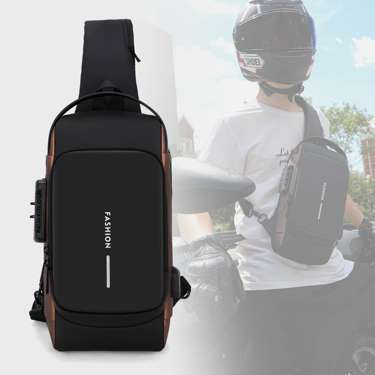 

Замок с паролем, противоугонная мужская сумка, мужская нагрудная сумка, повседневный спортивный маленький рюкзак, сумка через плечо, мотоциклетная сумка