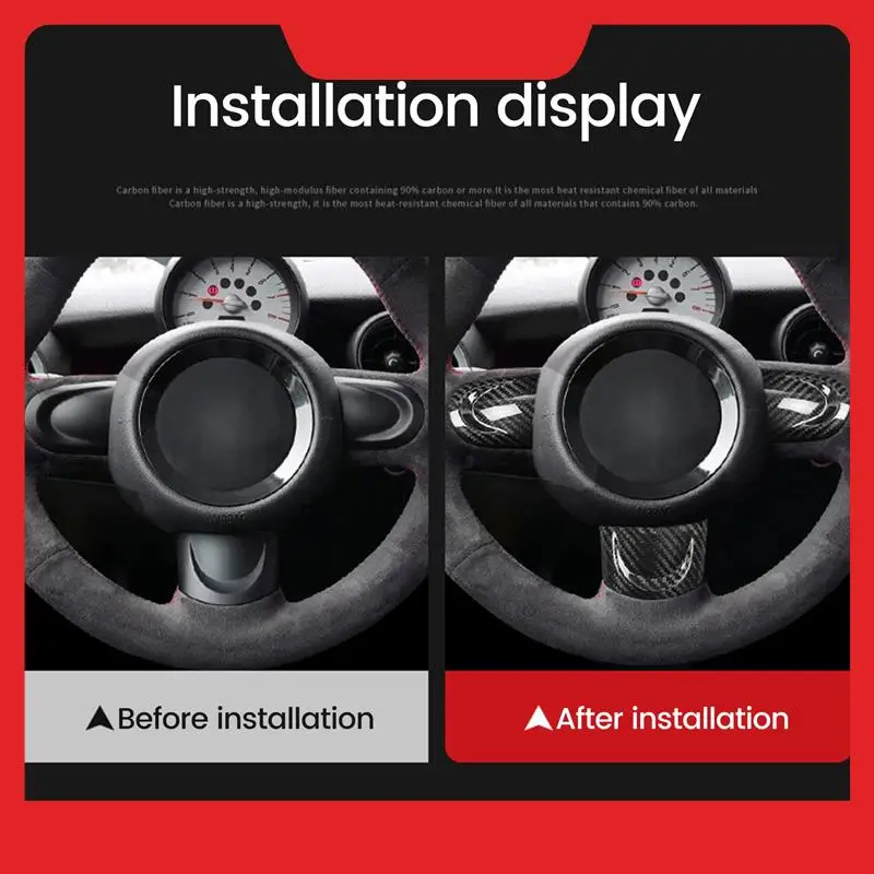 

Carbon Fiber Steering Wheel Cover Trim Steering Wheel Instrument Panel Cover Moulding For MINI COOPER R55 R56 R57 Accessories