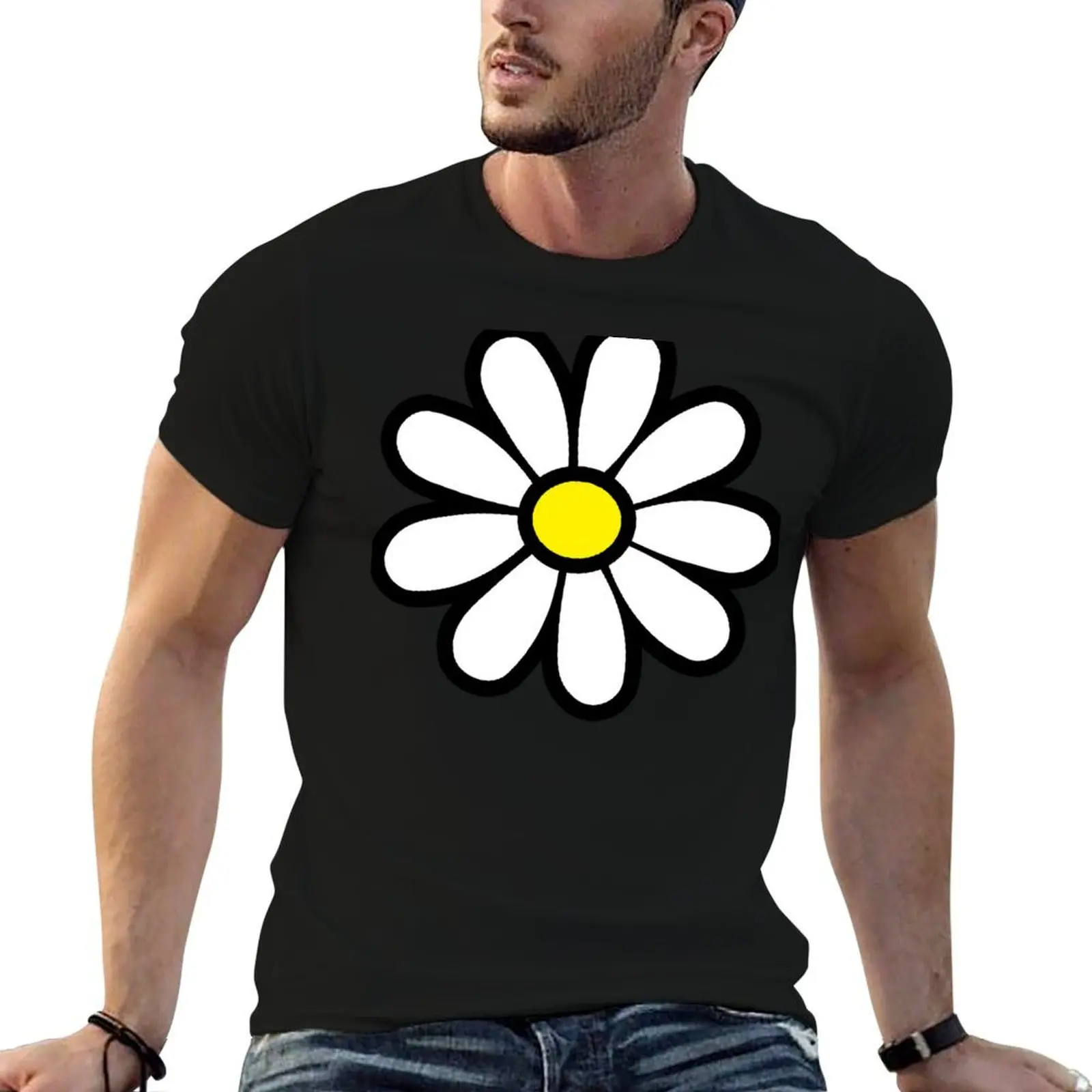 Happy Daisy Flower Power 60's 70s Retro Vintage Hippie Gardening T-Shirt t shirt men 100% cotton luxury brand T-Shirt