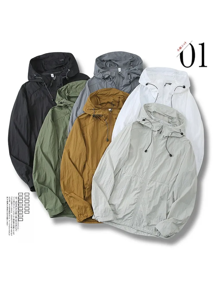 

Технология защиты от солнца UPF50 Cool Sensation, легкая дышащая куртка с капюшоном для активного отдыха, мужская и женская, весна-лето, Fai...