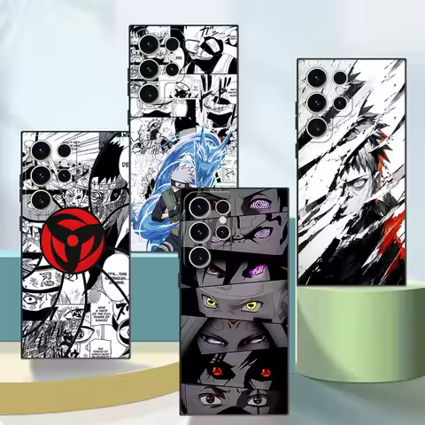 Case for Samsung Galaxy S24 Plus S23 Ultra S20 S25 Edge S21 FE Black Soft Phone Cover Manga Uchiha Itachi Logo