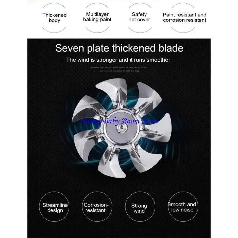 K1AD 220V Window Exhaust Fan Wall-Mounted Exhaust Fan Ventilation Fan Extractor Fan for Restaurant Hotel and Home Use