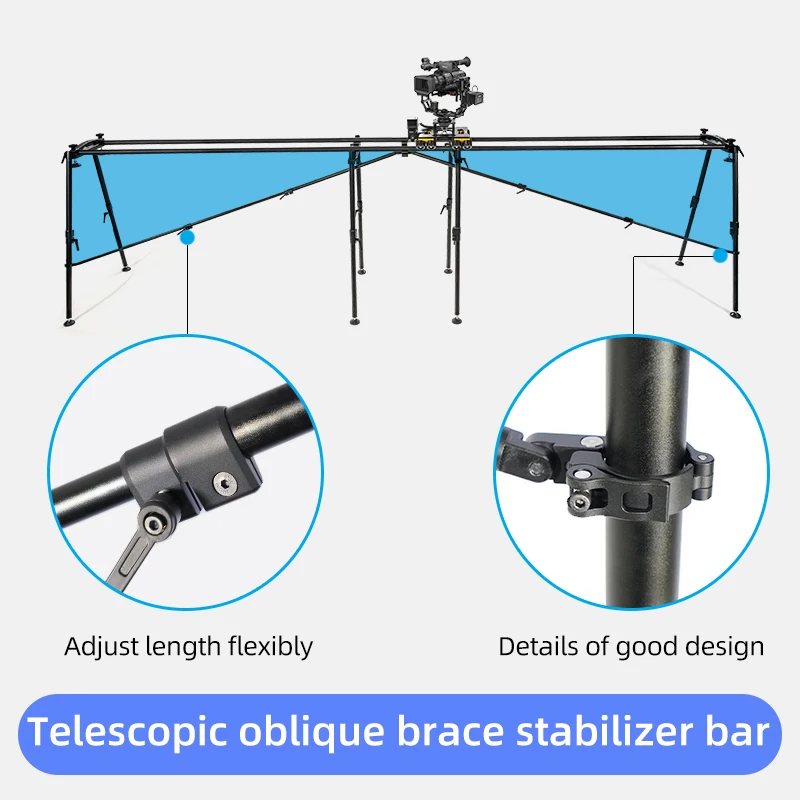 Greenbull BX300 2.4m Portable Video Camera Slider Track Dolly Dslr Slider Dolly Rail 1.6 Meter Max Load 70KG Extension Kit