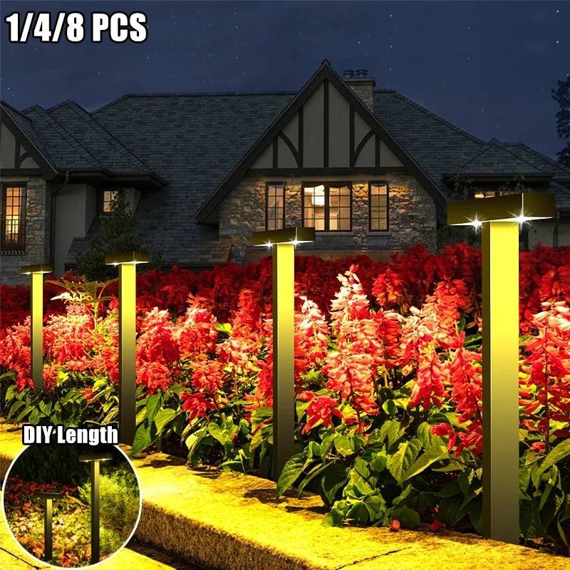 

1/4/8 PCS Solar Lawn Light Outdoor Lighting Solar LED Garden Lights Waterproof Lawn Path Spotlight for Courtyard Pathway Decor