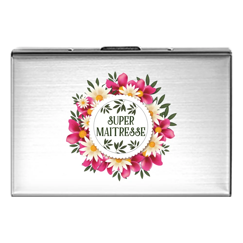 Compact Square Card Holder with Minimalist Metal Exterior, Desktop Card Organizer for Office Use.