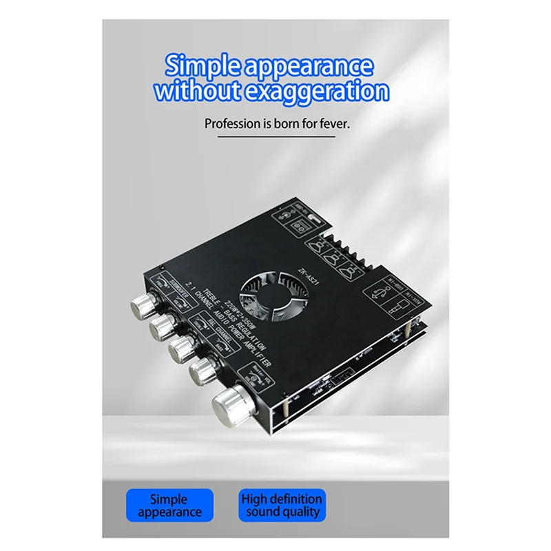 New-2X ZK-AS21 2.1 Channel TPA3255 Bluetooth Digital Power Amplifier Board Module High And Low Tone Subwoofer 220WX2+350W