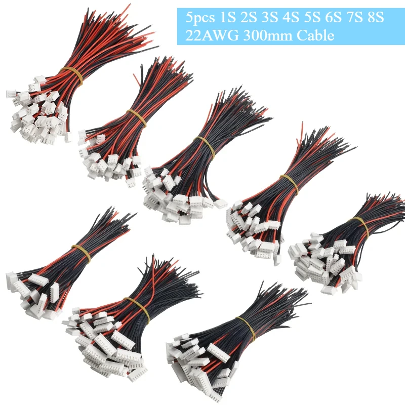 

22AWG 300 мм кабель 5 шт./лот 1S 2S 3S 4S 5S 6S 7S 8S Lipo Балансное зарядное устройство Imax B6 Разъем Кабель Авиационная радиоуправляемая модель