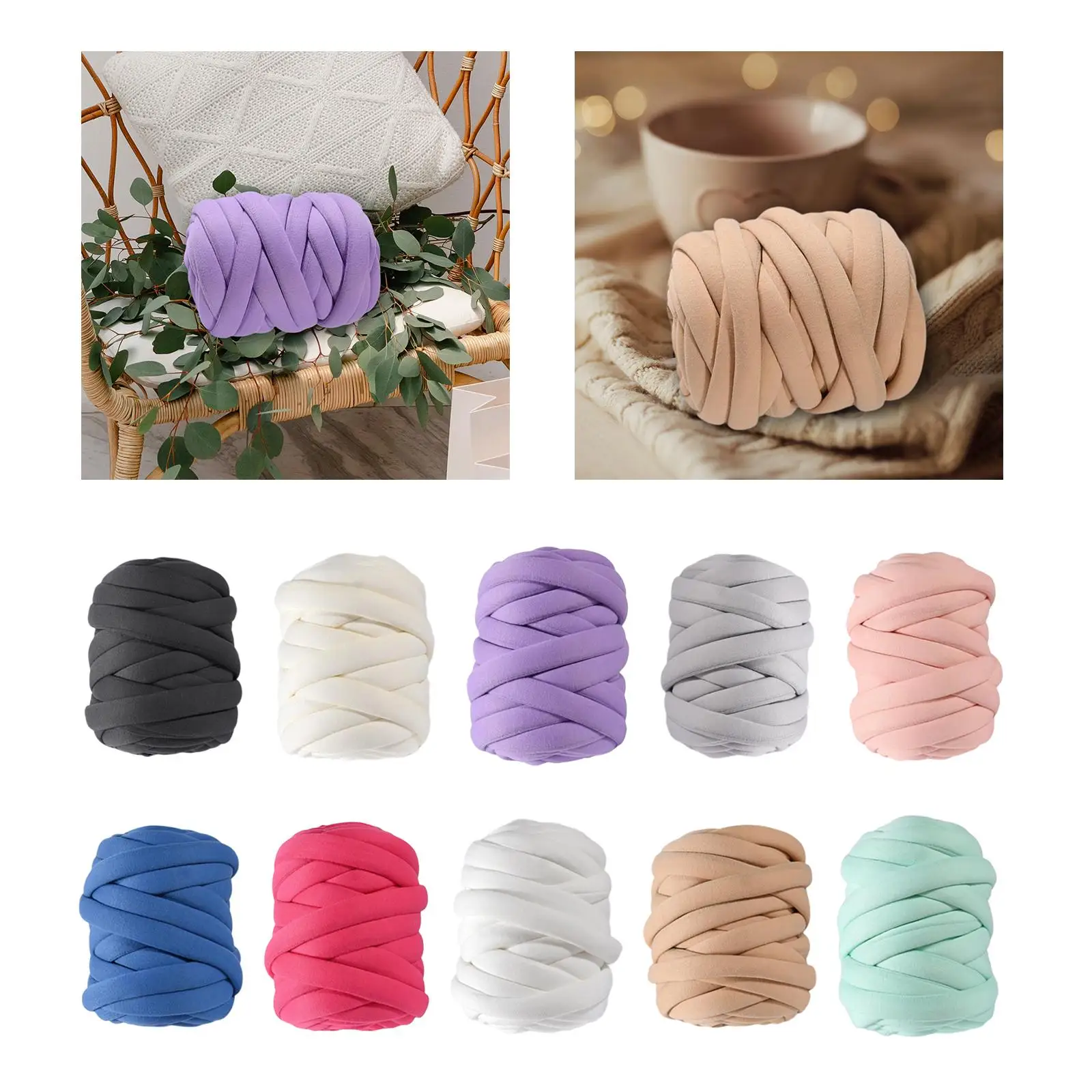 0.55lbs Chunky เส้นด้ายสําหรับถักแขน Roving DIY โยนหมอนนิ้วมือสาน