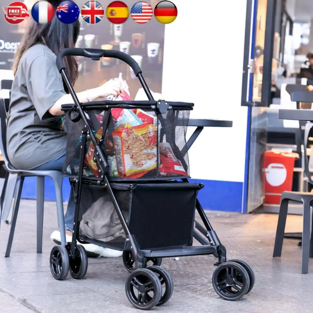 

Портативная многофункциональная складная тележка для покупок со съемной корзиной, персональная тележка для пикника и кемпинга