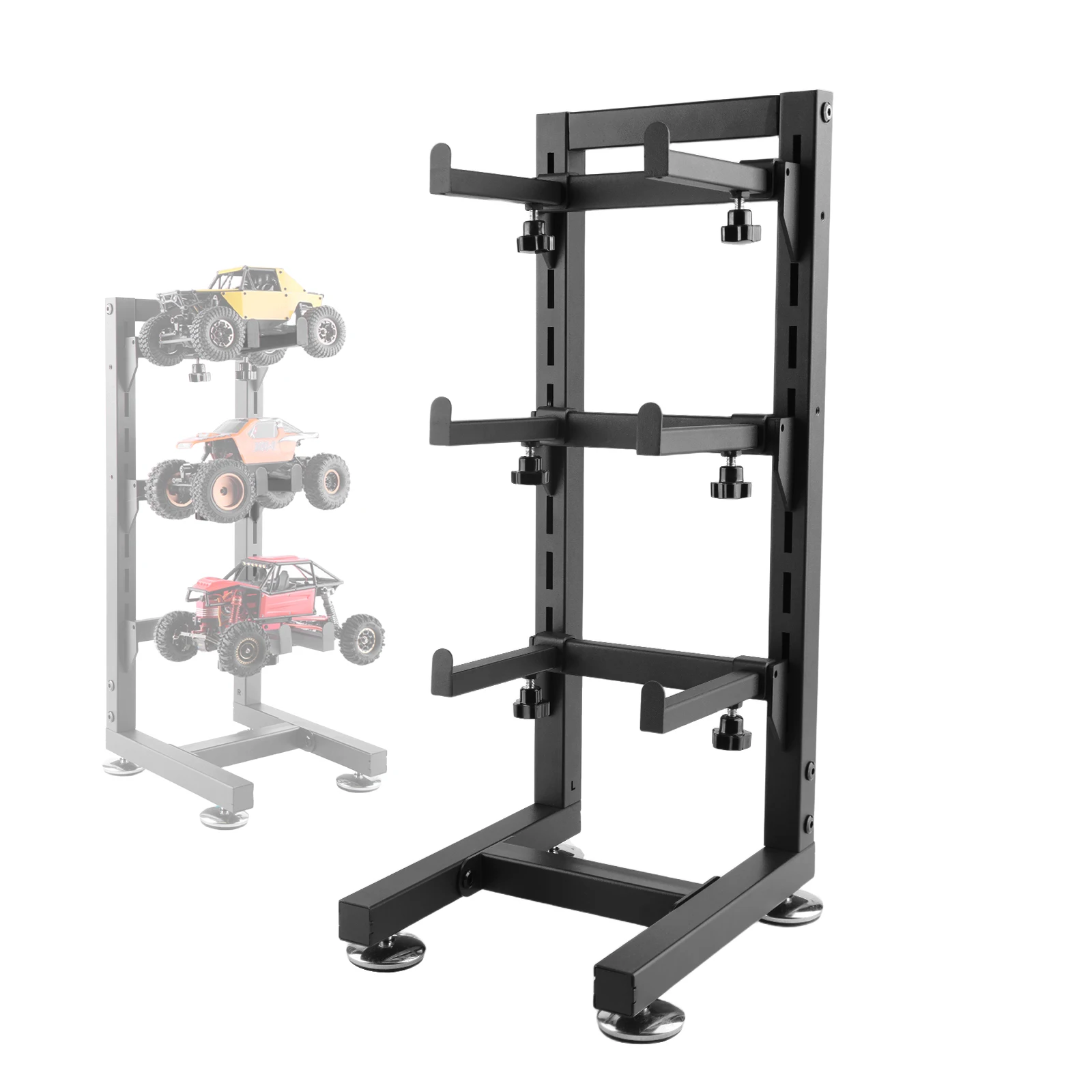 RC Car Display Stand, Multilayer Storage Rack for 1/10 1/12 1/18 1/24 RC Crawlers, Compatible with TRX4 SCX10 SCX24 TRX4M FCX18