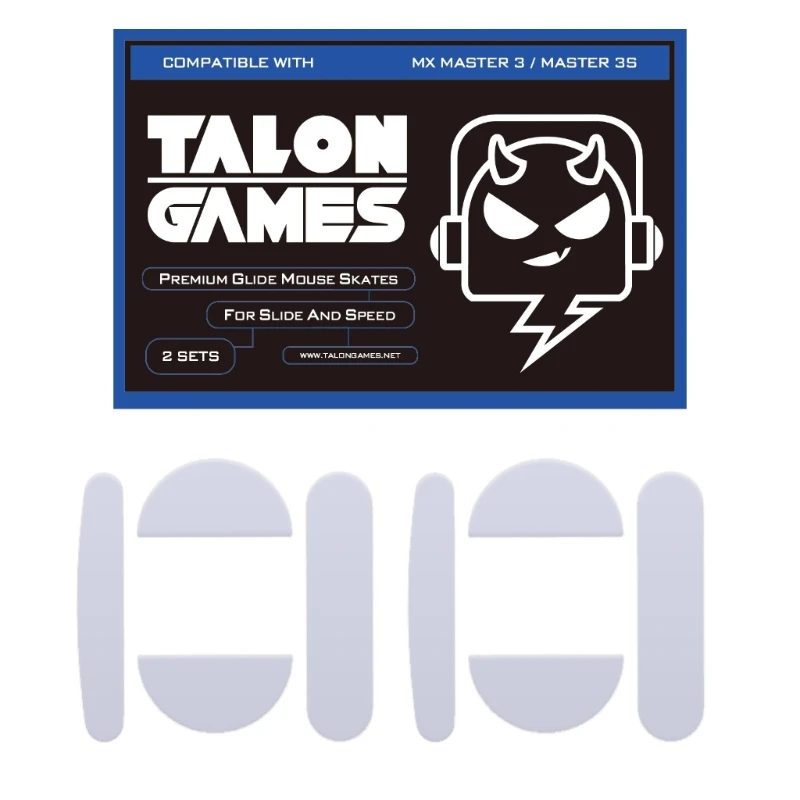 2 conjuntos adesivos para mouse patins TALONGAMES, pés para mouse que deslizam curvam arredondadas para mouse MX 3