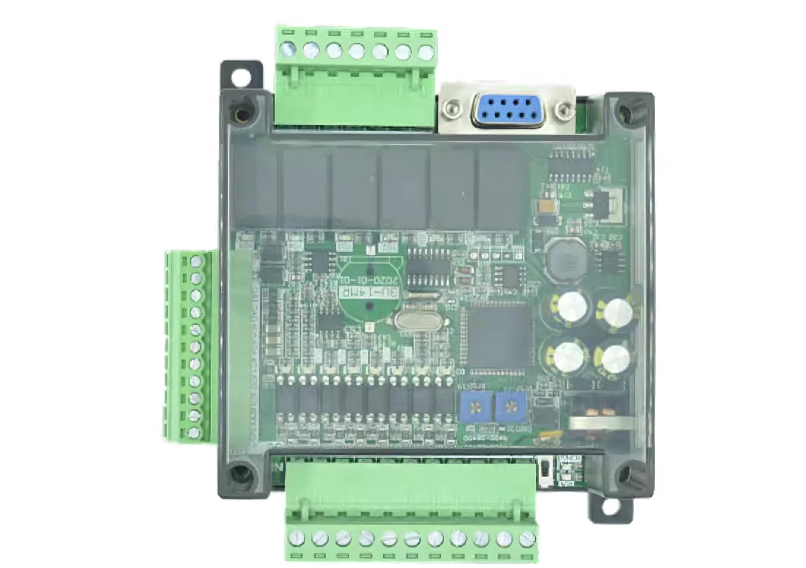 

FX3U LE3U PLC with 6AD 2DA 14MR 14MT 24MR 24MT 30MR 32MT 48MR 48MT 56MR 56MT Relays Transistors RTC RS232 RS485 38400bps
