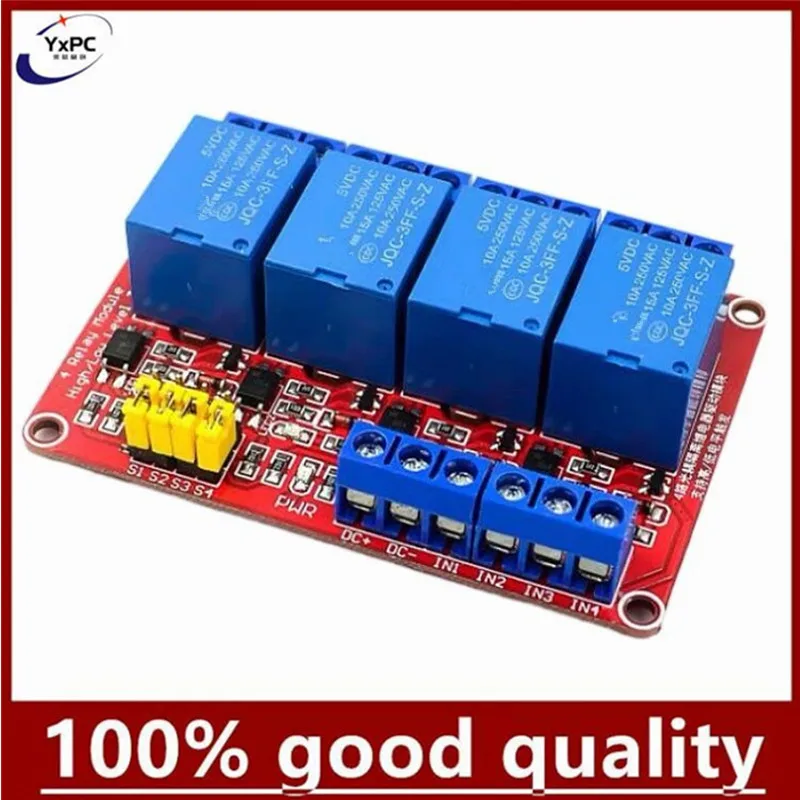 4-Канальный Релейный Модуль триггера высокого/низкого уровня 5 в 12 В 24 В, домашний интеллектуальный модуль управления, с изоляционной выходной платой оптрона