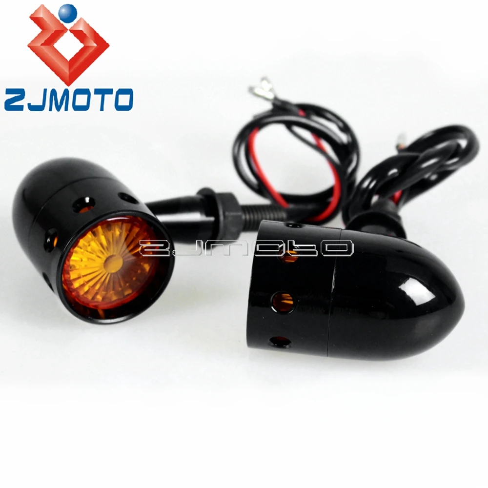 2Pcs Led Motorfiets Richtingaanwijzers Indicator Light Chrome Voor Harley Dyna Softail Chopper Bobber Sportster XL1200 Xl 883 72 48