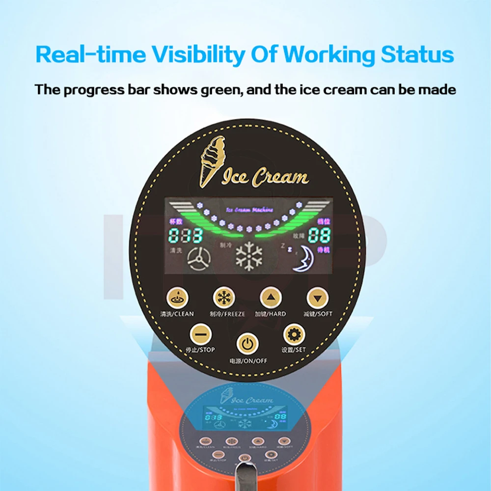 50% de descuento en máquina comercial De helados Soft Serve - Máquina De helados profesional De 220 V/50-60 Hz para cafeterías, Maquina De Helados
