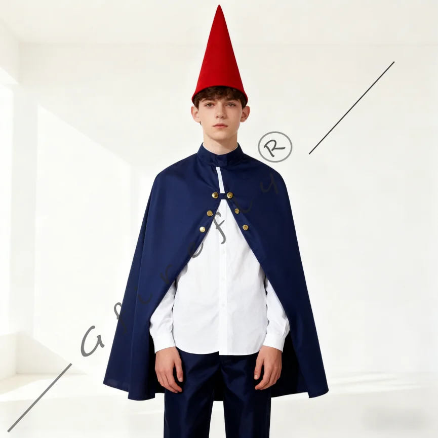 أزياء تنكرية لشخصية الرسوم المتحركة على الحائط فوق الحديقة تتضمن قبعات وعباءات وأزياء الهالوين للعرض الهزلي