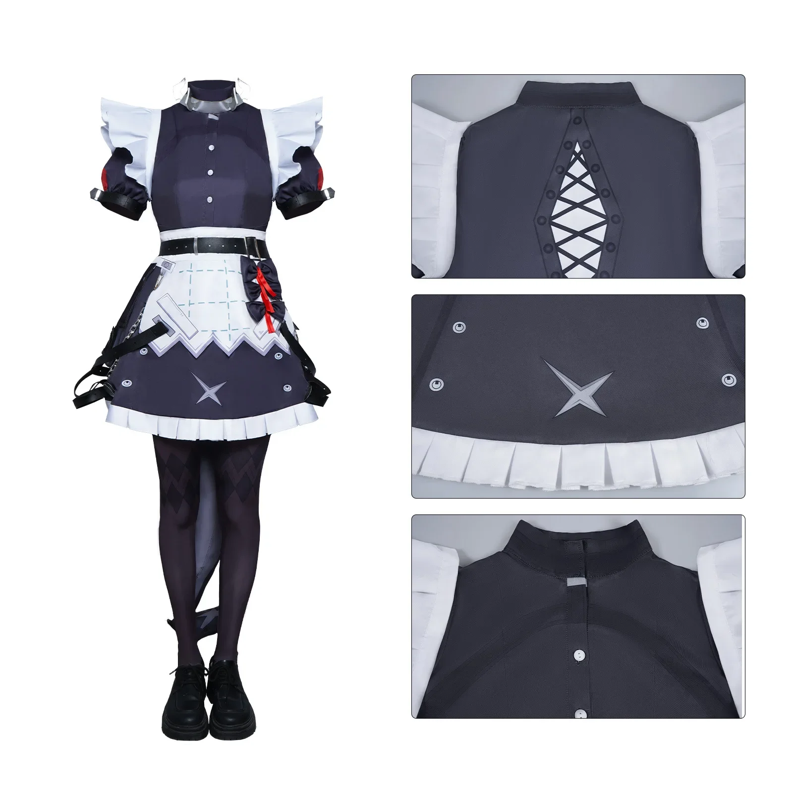 Zenless Zone Zero Ellen Joe Cosplay Costume Full Set Props ZZZ Ellen Joe Cosplay Costume Dress Tail Wig Full Set Ellen Joe Shoes