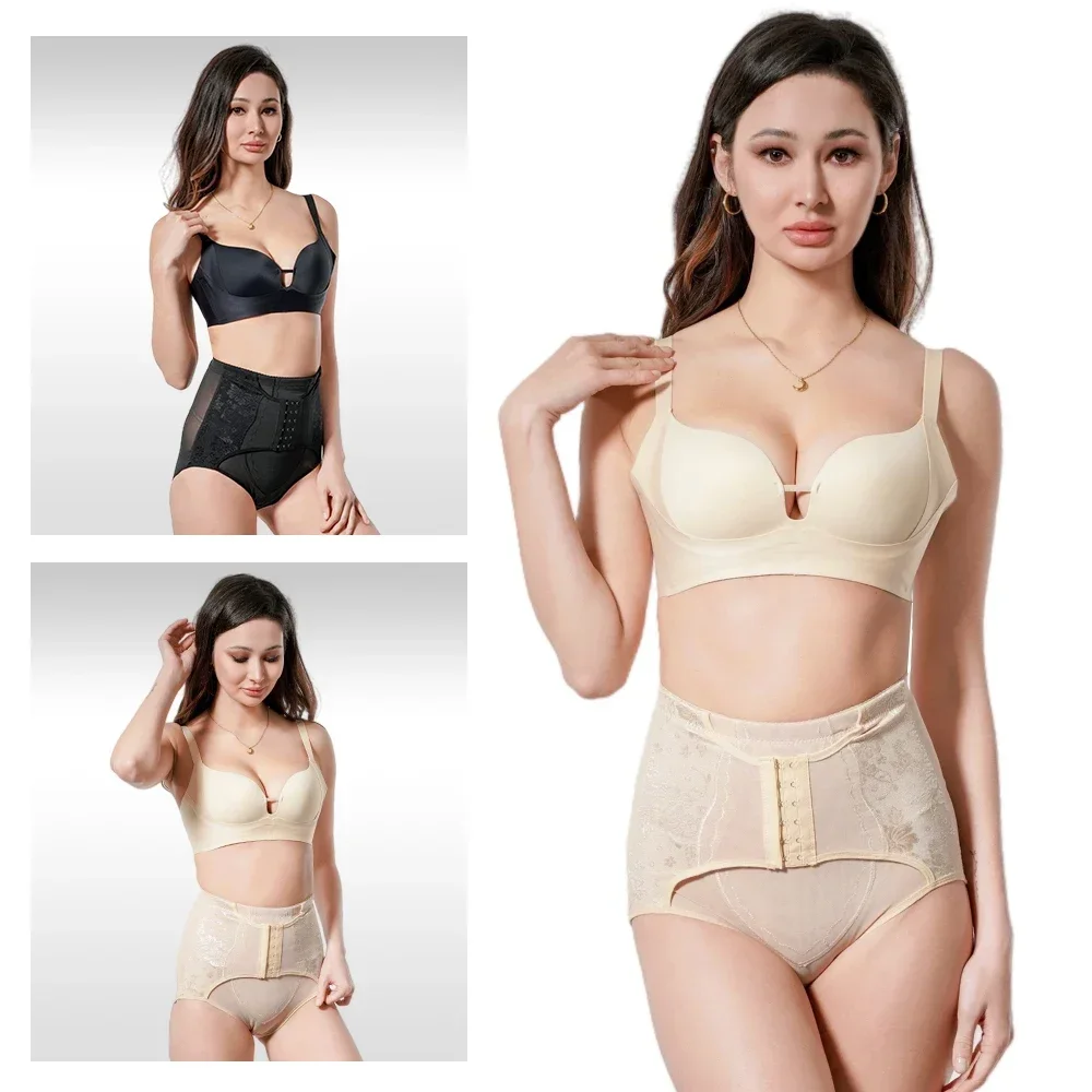 

Корректирующие трусики с высокой талией, женское тонкое нижнее белье, бесшовные трусы с подтяжкой ягодиц, облегающие бедра с кружевным корректирующим бельем