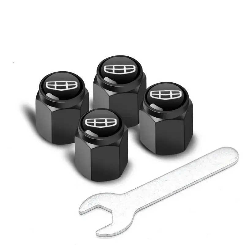4Pcs for Geely Series Geometry C Coolray Tugella Gx3 Panda Metal Car Wheel Tire Air Valve Caps Stem Cover with Logo Car Styling