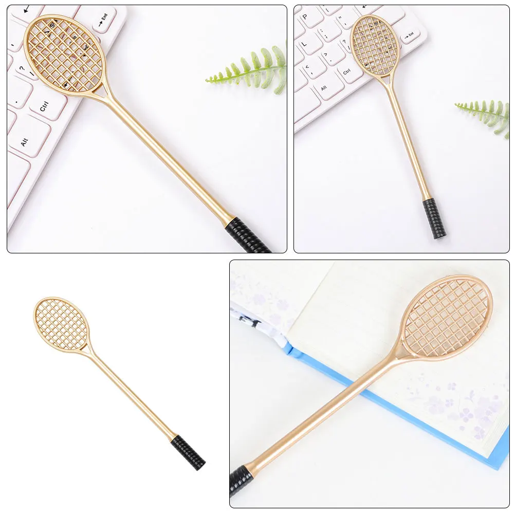 

2Pcs Unique Racket Shaped Pen Black Roller Ball Gel Ink for Smooth Writing Sketching Drafting Cool Stationery Gift Idea